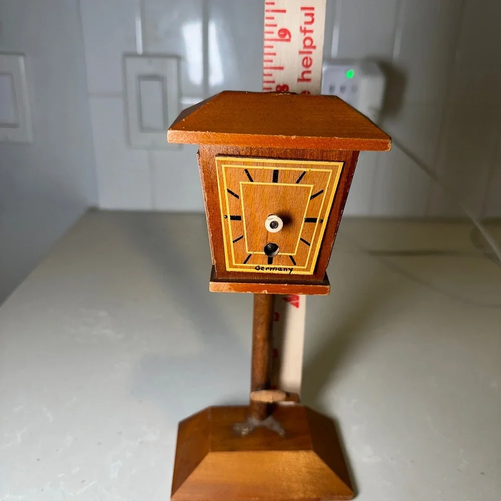 Vintage German Wooden‎ Clock Shelf Table Desk Decor Collectible Needs Work